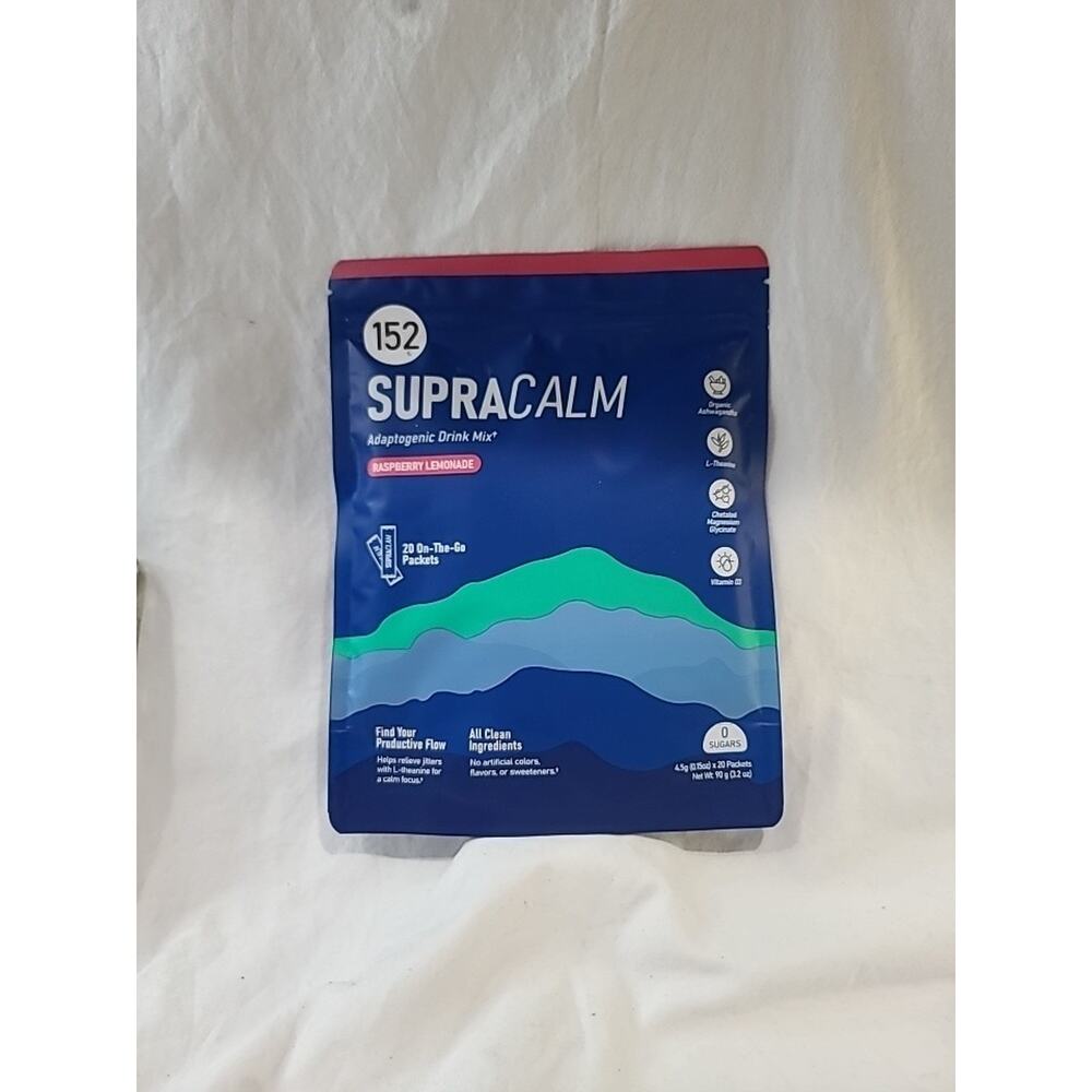 SupraCalm Adaptogenic Drink Mix 20 Packets Raspberry Lemonade 03/28